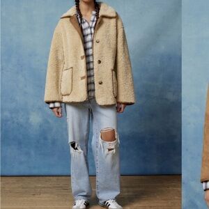 Faux Suede/Sherpa Reversible Coat